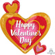 22" Happy Valentine's Day Gold Pink Red (5ct) - Anagram