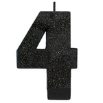 3.25" Candle #4 Glitter - Black - Amscan