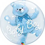 24" Double Bubble - Baby Blue Bear - Qualatex