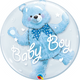 24" Double Bubble - Baby Blue Bear - Qualatex