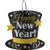 Happy New Year Medium Glitter Sign - Black, Silver & Gold