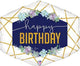 25" Geo Navy Birthday- Foil Balloon (PKG) - Sempertex