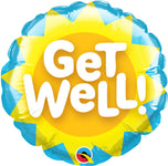 Get Well Sun 4" Air-fill Balloon (requires heat sealing)