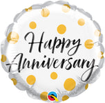 Anniversary Gold Dots 4" Air-fill Balloon (requires heat sealing)