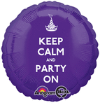 Keep Calm and Party On 17" Balloon