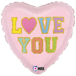 Love You Patch Heart 18″ Balloon