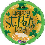 Happy St. Pat's Day Beer & Shamrocks 18" Balloon