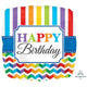28" Birthday Bright Stripe & Chevron - Anagram