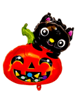 28" Black Cat and Pumpkin