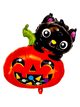 28" Black Cat and Pumpkin