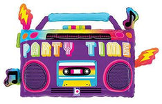28" Party Time Boom Box (PKG) Foil Balloon - Betallic
