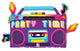 28" Party Time Boom Box (PKG) Foil Balloon - Betallic