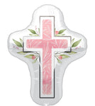 28" Pink Cross Foil Balloon (1 Count) - Anagram
