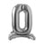 28" Standing Number Balloon - Silver - Winner Party