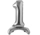 28" Standing Number Balloon - Silver - Winner Party