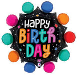 29" Colorful Circles Birthday - Foil Balloon (PKG) - Betallic