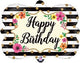 30" Floral Frame Happy Birthday - Betallic