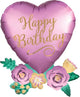 30" Happy Birthday Heart with Flowers - Anagram