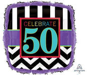 32" Doo-Dads 50th Birthday Celebration with Boa Trim - Anagram