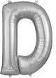 Silver Letter D 34″ Balloon