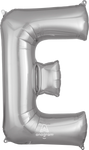 Silver Letter E 34″ Balloon