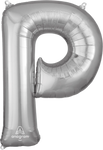 Silver Letter P 34″ Balloon