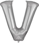 Silver Letter V 34″ Balloon