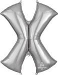 Silver Letter X 34″ Balloon