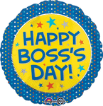 Happy Boss's Day! Yellow and Blue 17" Balloon