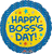 Happy Boss's Day! Yellow and Blue 17" Balloon