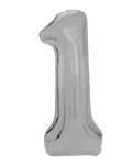 34" Balloon Numbers - Matte Silver - Winner Party