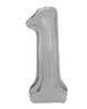 34" Balloon Numbers - Matte Silver - Winner Party