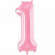 34" Balloon Numbers - Pastel Pink - Party America