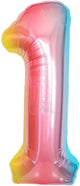34" Balloon Numbers - Pastel Rainbow - Party America