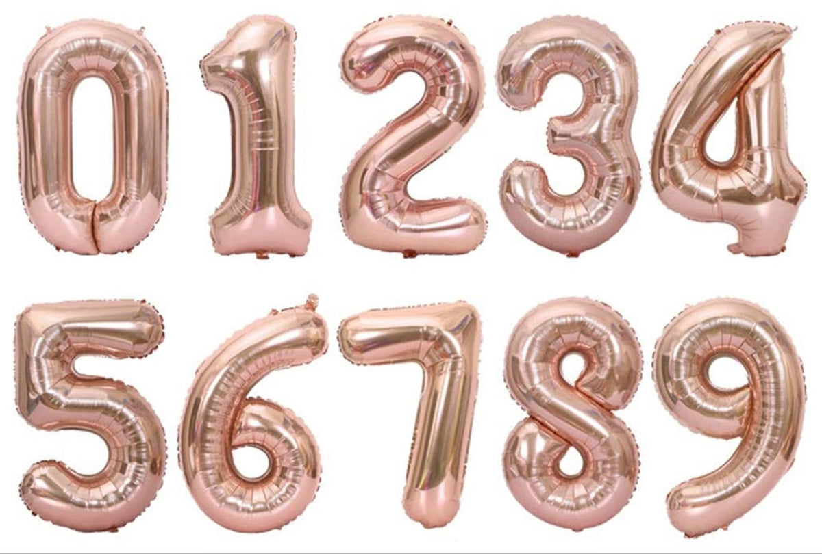 34" Balloon Numbers - Rose Gold - Party America