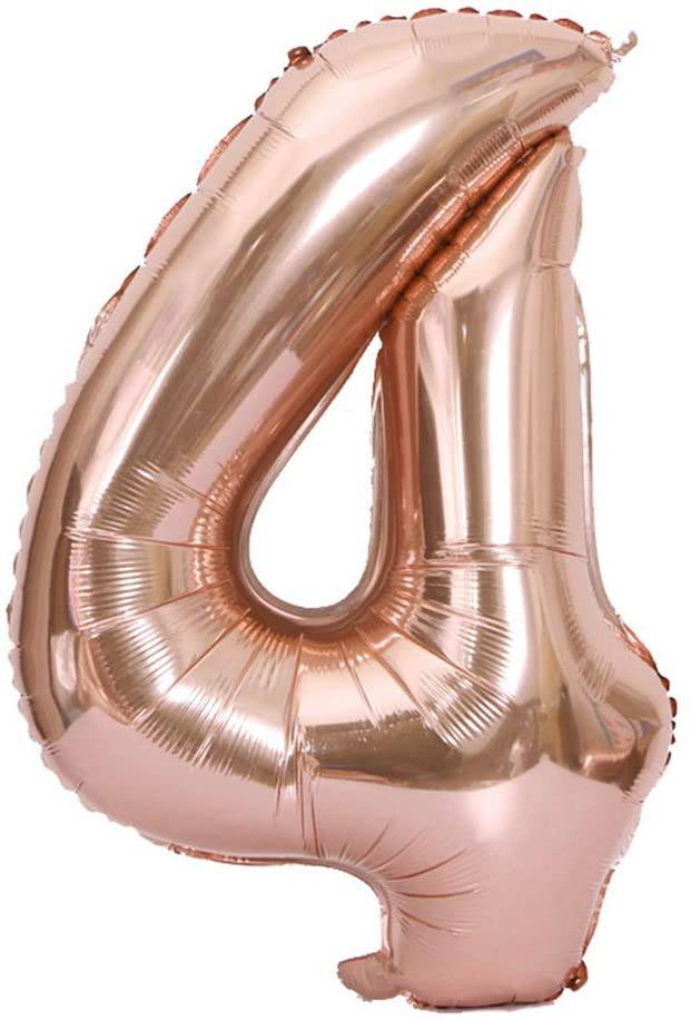 34" Balloon Numbers - Rose Gold Conver USA