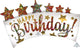 34" Happy Birthday Glitter Banner - Anagram