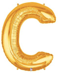 34" Megaloon Letter C - Gold - Betallic