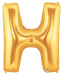 34" Megaloon Letter H - Gold - Betallic