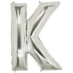 34" Megaloon Letter K - Silver - Betallic