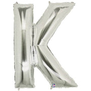 34" Megaloon Letter K - Silver - Betallic