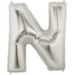 34" Megaloon Letter N - Silver - Betallic
