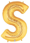 34" Megaloon Letter S - Gold - Betallic