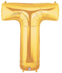 34" Megaloon Letter T - Gold - Betallic
