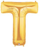 34" Megaloon Letter T - Gold - Betallic