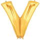 34" Megaloon Letter V - Gold - Betallic