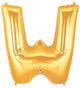 34" Megaloon Letter W - Gold - Betallic