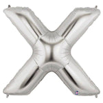 34" Megaloon Letter X - Silver - Betallic