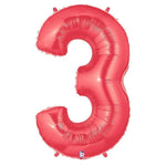34" Megaloon Number 3 - Red - Betallic