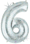 34" Megaloon Number 6 - Holographic - Betallic